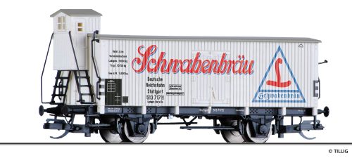 Tillig 17925 Hűtőkocsi fékházzal, Schwabenbräu, DRG (E2) (TT)