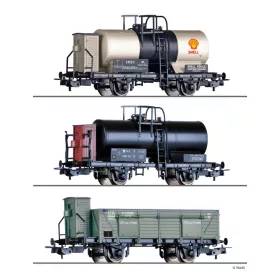   Tillig 70051 Teherkocsi-készlet, 3-részes, Debrecen, PKP, CFR (E2) (H0)