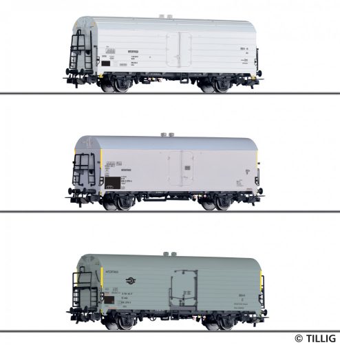 Tillig 70052 Hűtőkocsi-készlet, 3-részes INTERFRIGO, DR, DB, MÁV (E4) (H0)