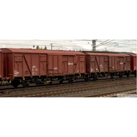   Tillig 70100 Fedett teherkocsi-pár, Gbgkks 112.0, CD-Cargo (E6) (H0)