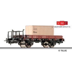 Tillig 76556 Alacsony oldalfalú teherkocsi fékállással, faláda rakománnyal, DRG (E2) (H0)