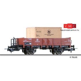 Tillig 76567 Alacsony oldalfalú teherkocsi fékállással, faláda rakománnyal, DR (E3) (H0)
