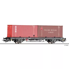   Tillig 77088 Konténerszállító teherkocsi Lgkks 4444, 2 db 20 lábas konténerrel, DR (E4) (H0)