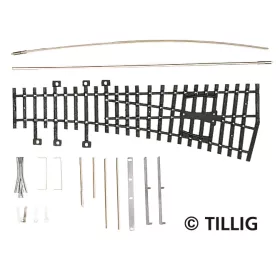 Tillig 82431 Jobbos váltó 15°, 185 mm (ex Pilz) - Építőkészlet (H0)