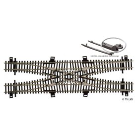   Tillig 83212 Dupla vágánykeresztezés (hozentróger), fém gyökkel, új állítórúddal (TT)