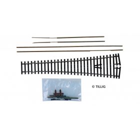   Tillig 83426 Flexibilis váltó, 15° 166 mm, barnított - Építőkészlet (TT)