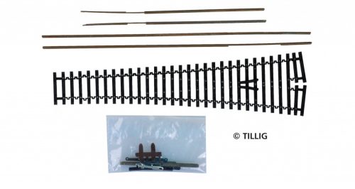 Tillig 83426 Flexibilis váltó, 15° 166 mm, barnított - Építőkészlet (TT)