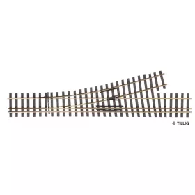 Tillig 85194 Vágányfonódott váltó H0/H0m, balos H0m kitérés, 228 mm - Elite