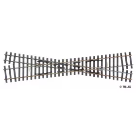 Tillig 85260 Keresztezés H0/H0e, jobb H0 / bal H0e, 232 mm, 15° - Elite