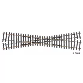 Tillig 85261 Keresztezés H0/H0e, bal H0 / jobb H0e, 232 mm, 15° - Elite