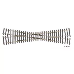 Tillig 85262 Keresztezés H0/H0m, jobb H0 / bal H0m, 232 mm, 15° - Elite