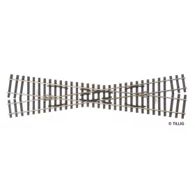 Tillig 85263 Keresztezés H0/H0m, bal H0 / jobb H0m, 232 mm, 15° - Elite