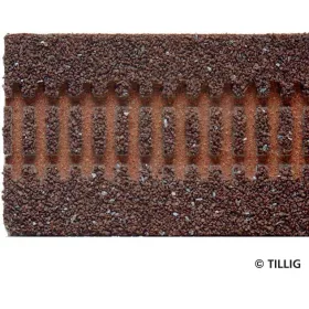 Tillig 86301 Sínágyazat, egyenes, 332 mm G1-G5, sötétbana (TT)