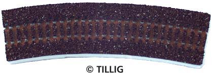 Tillig 86302 Sínágyazat, íves R01-04, sötétbarna (TT)