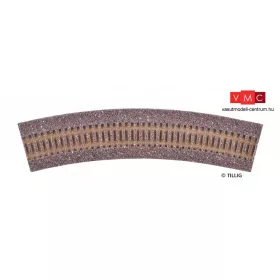 Tillig 86305 Sínágyazat, íves R3 (R31-R32), sötétbarna (TT)