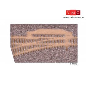   Tillig 86312 Sínágyazat balos váltóhoz, EW1, sötétbarna (TT)