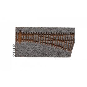   Tillig 86563 Sínágyazat jobbos EW2 váltóhoz, világosszürke (H0)