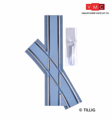 Tillig 87164 LUNA villamosvágány: íves szimmetrikus keresztezés, R250/25°, aszfalt/beton útburkolattal (H0m/TT)