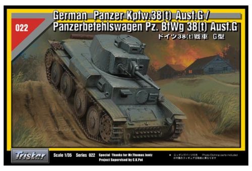 TRISTAR 35022 German Pz.Kpfw. / Pz.BfWg 38(t) Ausf. G 1/35 harckocsi makett