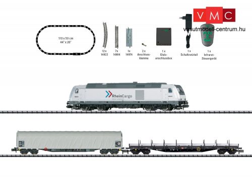 Trix 11155 Digitális kezdőkészlet: Tehervonat BR 285 dízelmozdonnyal, ovál pályával, Rhein Cargo GmbH & Co. KG (E6) (N)