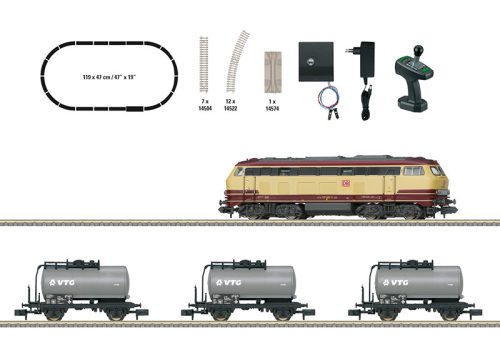 Trix 11160 Digitális kezdőkészlet: BR 218 dízelmozdony tehervonattal, DB-AG, ovál pályával (E6) (N)