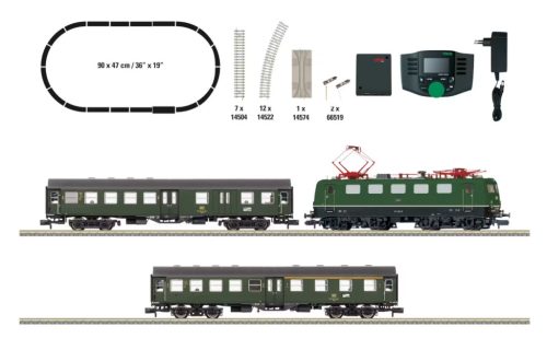 Trix 11166 Digitális kezdőkészlet: BR 141 villanymozdony személyvonattal, DB, ovál pályával (E4) (N) - Sound