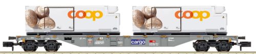 Trix 15496 Konténerszállító négytengelyes teherkocsi, Sgns, 2 db coop® hűtőkonténerrel, SBB (E6) (N)