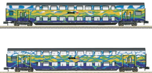 Trix 18298 Emeletes személykocsi-pár, négytengelyes Touristik, DB-AG (E6) (N)