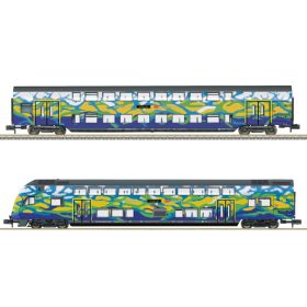   Trix 18299 Emeletes személykocsi-pár vezérlőkocsival, négytengelyes Touristik, DB-AG (E6) (N)