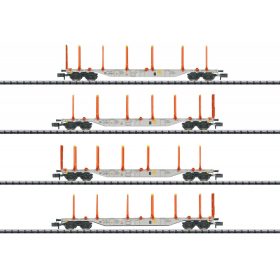   Trix 18710 Rakoncás négytengelyes teherkocsi-készlet, 4-részes, KLV/Sgns 121, Hector Rail (E6) (N)