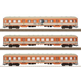   Trix 23234 Személykocsi-készlet, 3-részes négytengelyes Silberling típus, City-Bahn, DB (E4) (H0) - LED belső világítással