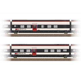   Trix 23282 Villamos motorvonat betétkocsi-pár, RABe 501 Giruno, Set 2, SBB (E6) (H0) - működő áramszedővel