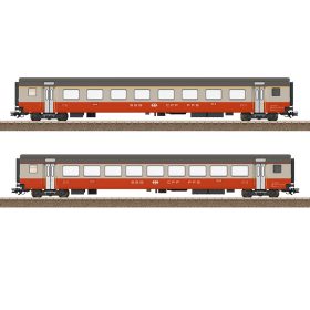   Trix 23691 Személykocsi-pár, négytengelyes EW III típus, Swiss Express, SBB (E4) (H0) - LED belső világítással és áramátvezető kuplungokkal