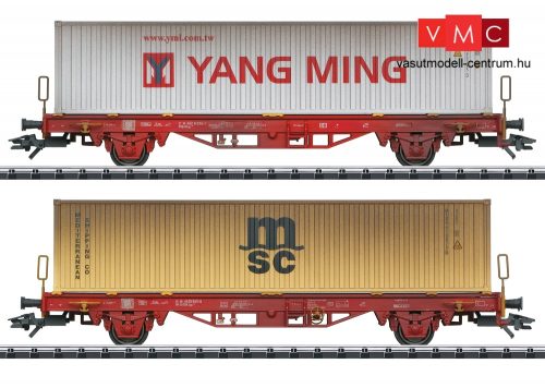 Trix 24139 Konténerszállító teherkocsi-pár, Lgs 580, 2 db 40 lábas konténerrel - Yang Mi