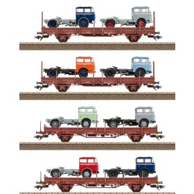   Trix 24190 Rakoncás teherkocsi-készlet, 4-részes Ks 3300/3301, Skoda nyergesvontatókkal, DR (E4) (H0)
