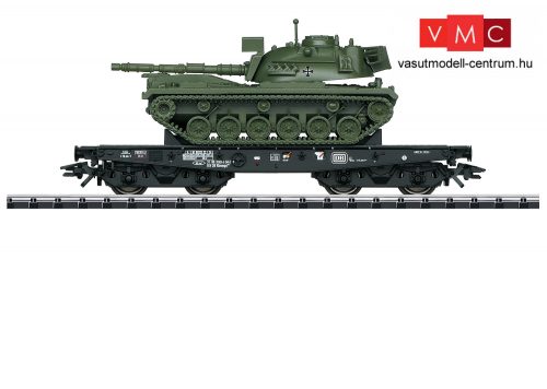 Trix 24214 Nehézteherszállító négytengelyes pőrekocsi, Rlmmp, M48 harckocsival - Bundeswe