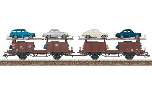 Trix 24332 Autószállító teherkocsi-pár, Laaes541, Volkswagen 1500/1600 személyautó rakom