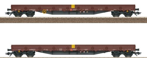 Trix 24431 Alacsony oldalfalú négytengelyes teherkocsi-pár, Res-x, DB-AG (E6) (H0)