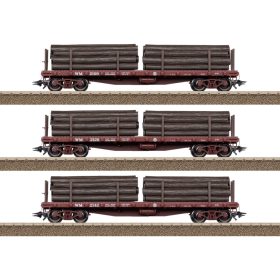   Trix 24922 Amerikai farönkszállító négytengelyes teherkocsi-készlet, 3-részes, Shay gőzmozdonyhoz (E2) (H0)