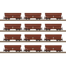   Trix 24968 Billenőtetős négytengelyes teherkocsi-készlet, 12-részes Tals 968, DB (E4) (H0)