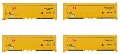 Trix 66581 Nyitott konténer-készlet, 4 db 20 lábas, DB-AG (E6) (N)