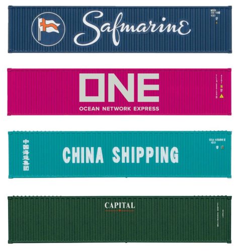 Trix 66588 Konténer-készlet, 4 db 40 lábas konténer, különböző feliratokkal (E6) (N)