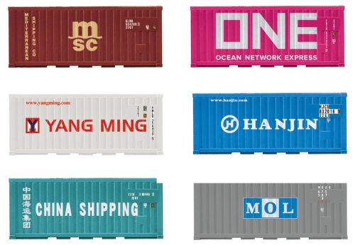 Trix 66589 Konténer-készlet, 6 db 20 lábas konténer, különböző feliratokkal (E6) (N)