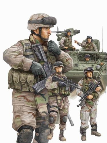 Trumpeter 00424 Modern U.S. Army Armor Crewman & Infantry (1/35)