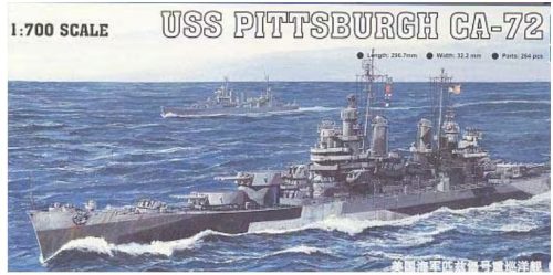 Trumpeter 05315 USS Pittsburgh CA-72 (1944) Baltimore class Heavy Cruiser 1/700 hajó makett