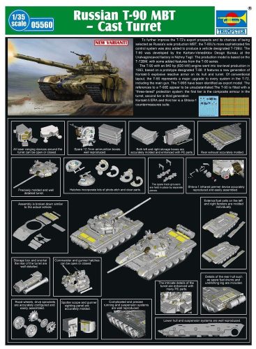 Trumpeter 05560 Russian T-90A MBT - Cast Turret (1/35)