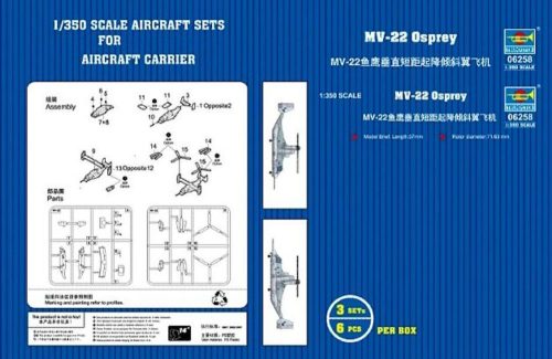 Trumpeter 06258 MV-22 Osprey V/STOL tiltrotar aircraft (1/350)