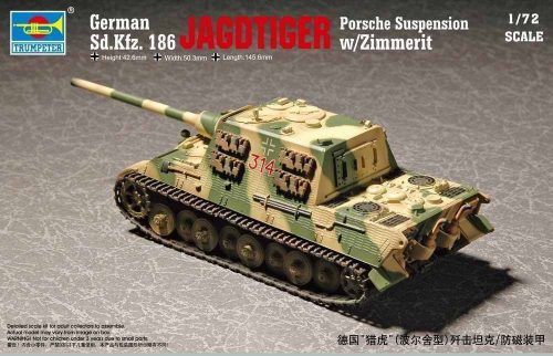 Trumpeter 07294 German Sd.Kfz 186 Jgdtiger wZimmerit Porsche gear (1/72)