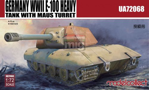 UA72068 Germany WWII E-100 Heavy Tank with Mouse turret makett