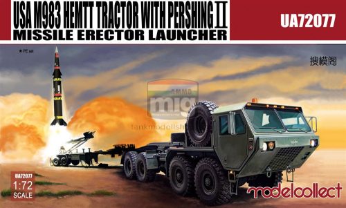 UA72077 USA M983 HEMTT Tractor with Pershing Ⅱ Missile Erector Launcher makett